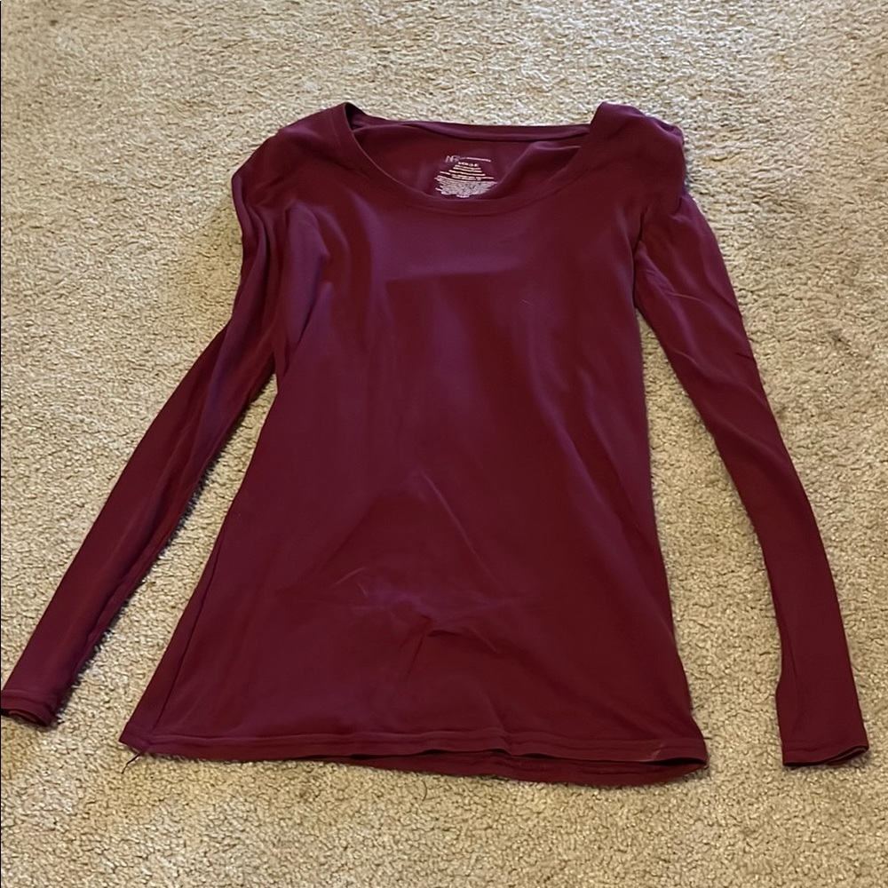 Women's Burgundy Long Sleeve Top